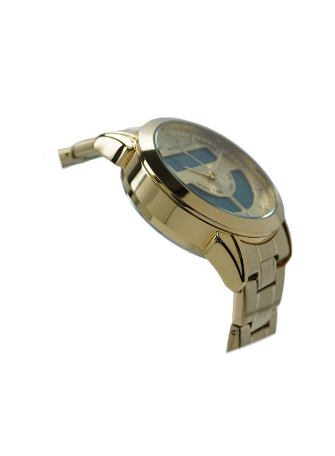 ساعة رجالية تناظرية + رقمية مستديرة من الفولاذ المقاوم للصدأ WA-10GW للرجال - Image 4